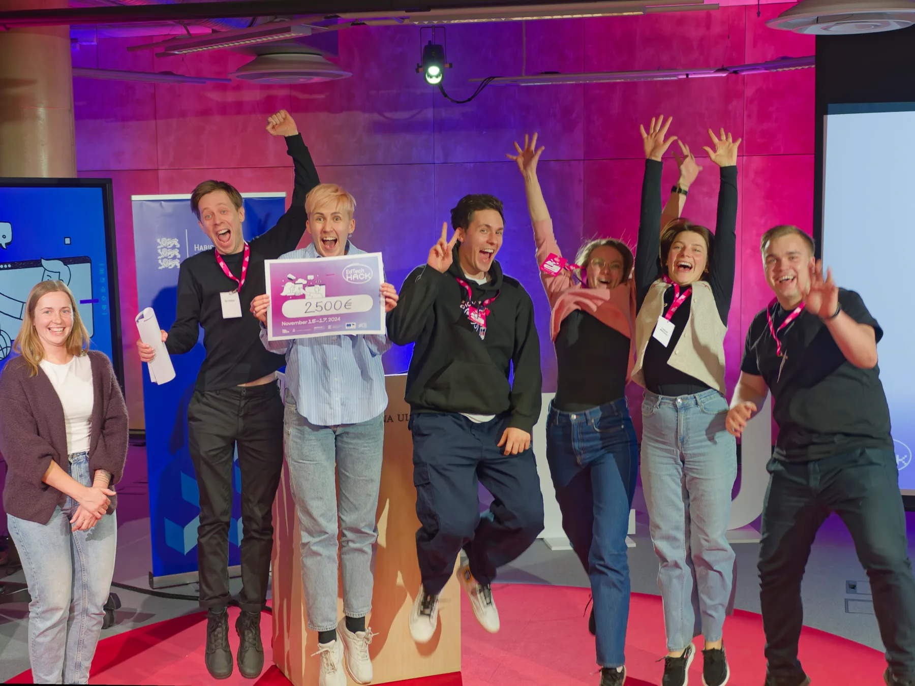 The Cyborgs team at a hackathon
